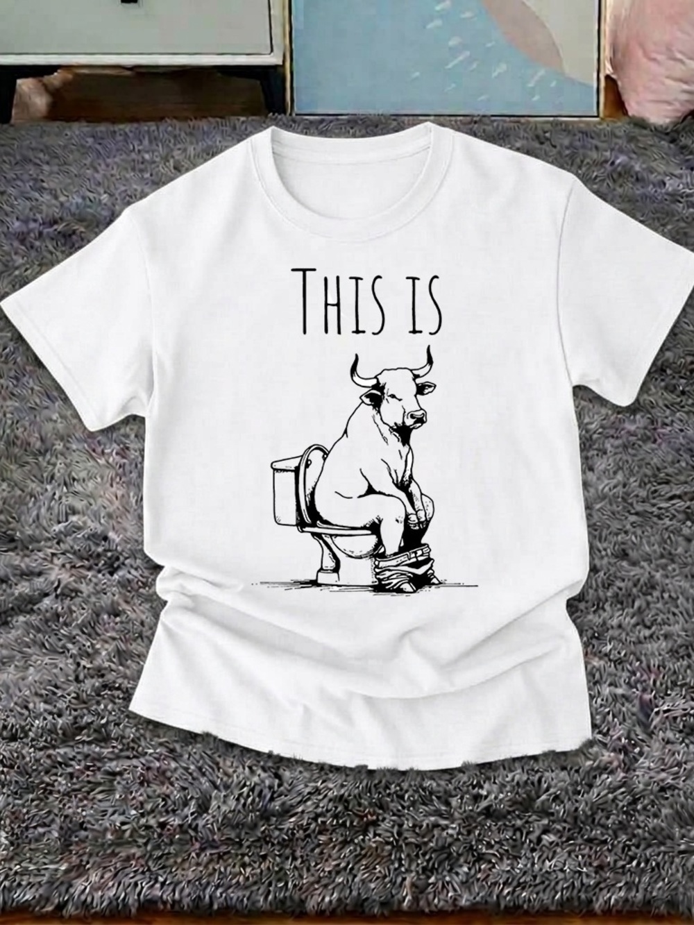 This is Bull Shirt, funny Graphic T-Shirt with Bull Toilet Illustration